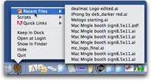 Illustrator Recent Files menu