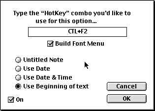 EZNote Key Settings